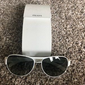 Authentic white Prada sunglasses